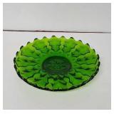 Fostoria Holly Green cake platter