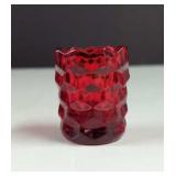 Vintage Fostoria American Cubist Ruby Red UV 365