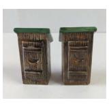 Vintage Ceramic Out House Salt And Pepper Shakers