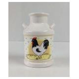 Vintage Rooster Milk Can Jug Ceramic Vase has