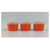 Vintage Tupperware Orange Round Snack Cups one