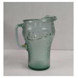 Vintage Coca-Cola Green Pebbled Glass Pitcher