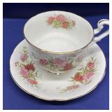 Paragon tea cup & saucer pink/red floral BH