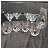 Martini glasses, decanter, Stag head glasses  - H