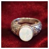 Austalian Opal set in 9.25 silver ring  -OF