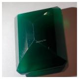 Deep Green Onyx  20.2 ct Emerald cut