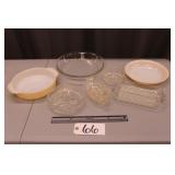 FireKing dishes; Pyrex plate; Anchor Hocking;