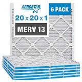 Aerostar 20x20x1 MERV 13 Pleated Air Filter, AC Fu