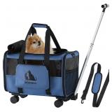 Goodio Dog Cat Carrier with Wheels Airline Approve