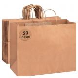 Bilinny Brown Paper Bags with Handles - Large Gift