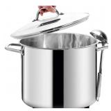 HOMICHEF 16 Quart LARGE Stock Pot with Glass Lid -