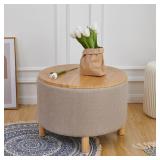 Simple&Opulence Modern Round Storage Coffee Table