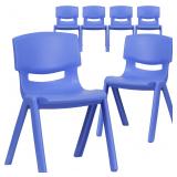 Flash Furniture 6 Pk. Blue Plastic Stackable Schoo