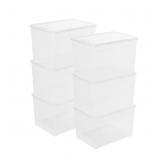 novelinks 6 Pack 22QT Plastic Storage Bins with Li