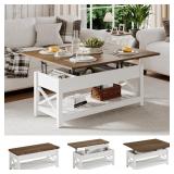 ChooChoo Farmhouse Lift Top Coffee Table, Multi-Fu