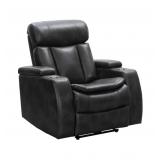 Abbyson Marlin Top Grain Leather Theater Dual Powe