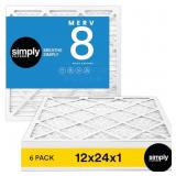 **READ DESC** Simply Filters 12x24x1 MERV 8, MPR 6