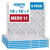 Aerostar 18x18x1 MERV 11 Pleated Air Filter, AC Fu