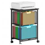 Letter/Legal Rolling File Cabinet Cart, 2 Drawers