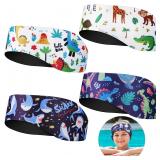 Zhanmai Swimming Headband, 4 Pieces Kids Waterproo