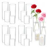 DNANAOL 20pcs Cylinder Vases for Centerpieces - Gl