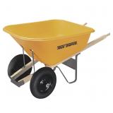 True Temper RP810 Dual Wheel Poly Wheelbarrow, 8 C