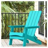 LUE BONA Folding Adirondack Chair, HDPS Poly Moder