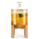 Beverage Dispenser, 1.32 Gallon Glass Beverage Dis