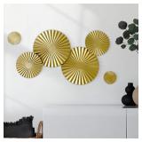 Glamativity Sunburst Wall Art Set Of 6, Gold Wall