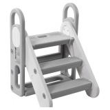 Foldable Toddler 3 Step Stool - Plastic Learning H