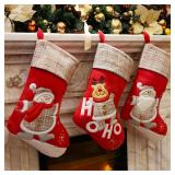 WEWILL Lovely Christmas Stockings Set of 3 Santa,