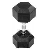 Fitvids Rubber Encased Hex Dumbbell, 50LB Single