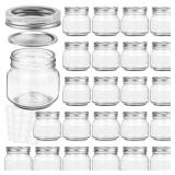 KAMOTA Mason Jars 8 oz With Regular Silver Lids an