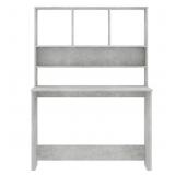 CUMYZO Desk with Shelves Concrete Gray 43.3"x17.7"