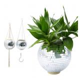 **READ DESC** FGBNM Disco Ball Planter, 8" Silver