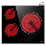 Electric Cooktop 24 inch, 3 Burners Radiant Electr