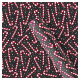 50 sq ft Candy Cane Christmas Gift Wrap Black - Wo