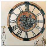 TOPPTIK 24 Inch Moving Gear Wall Clock, Oversized