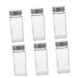 MOLUCKFU 6pcs Glass Spice Jar Condiment Holder Con