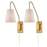 JEENKAE Modern Plated Brass Gold Plug-in Wall Scon