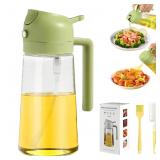 PLAPITATE Oil Dispenser for Kitchen, 2 in 1 Olive