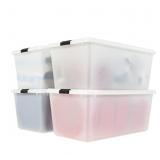 IRIS USA 91 Quart Stackable Plastic Storage Bins w