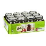 Ball 16oz Mason Jars Regular Mouth,12-Pack, Clear