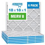 Aerostar 18x18x1 MERV 8 Pleated Air Filter, AC Fur