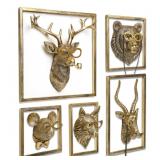 Animal Heads Wall Decor Resin Animals Sculptures H