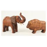 Peter Chapman Walnut Yak & Elephant Puzzles