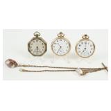 Waltham & (2) Elgin Open Face Pocket Watches