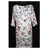 St. John White Silk Bird Dress, Size 0