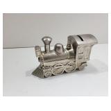 Silver Plate Train Coin Bank