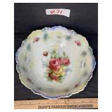 German painted porcelain flowered dish